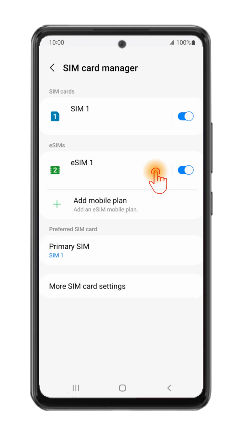 Once eSIM is set, return to your 